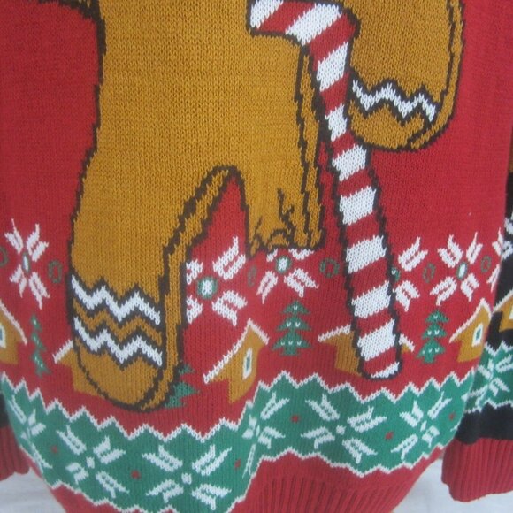 Ugly Christmas Sweater Mens pullover Large funny gingerbread man office party - Picture 7 of 8